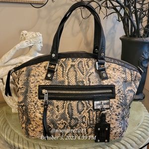 L.A.M.B. by Gwen Stefani Audrey Leather Snake  Satchel Shoulder Bag Luxury #573